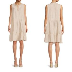 J. McLaughlin Tan Sleeveless Midi Dress. Brand new with tags! 100% linen.